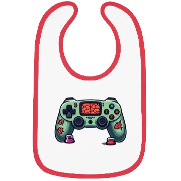 Discover Zombie Brain-Themed Green Controller Bibs