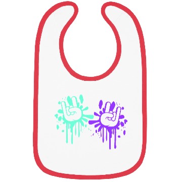 Discover Two heavy metal graffiti horn fingers hand gesture Bibs