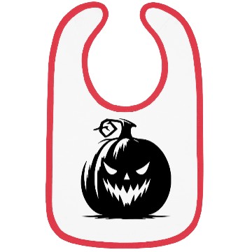 Discover Evil Grinning Pumpkin Lantern With A Mean Look Bibs