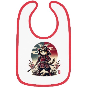 Discover Samurai Cat: Vintage Ukiyo-e Warrior Art Bibs