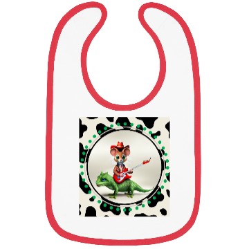 Discover Mouse on Lizard Playing Guitar Bibs