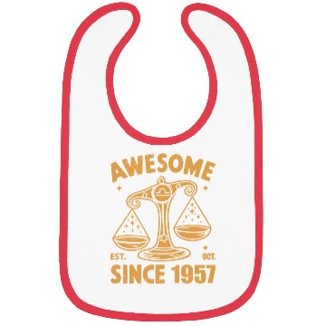 Discover Awesome Since 1957 Libra Zodiac Birthday October Bibs