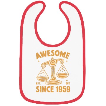 Discover Awesome Since 1959 Libra Zodiac Birthday October Bibs