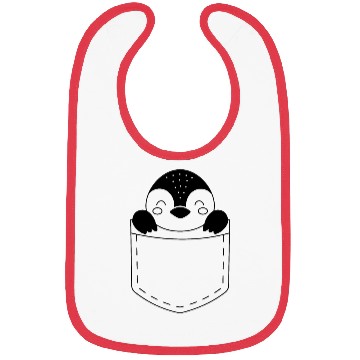 Discover The Penguin in the pocket, funny penguin , penguin Bibs