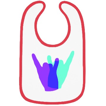 Discover Two heavy metal hard rock horn finger hand gesture Bibs
