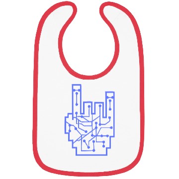 Discover Heavy metal nerd electronic circuits hand gesture Bibs