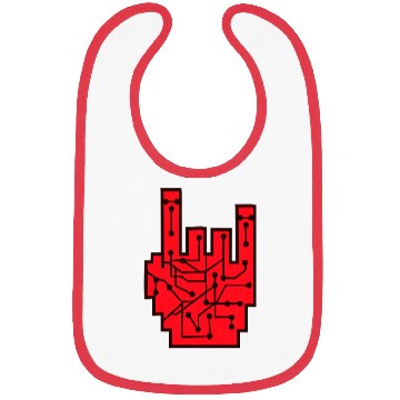 Discover Heavy metal nerd electronic circuits hand gesture Bibs