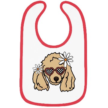Discover Poodle Brown retro Dog Bibs