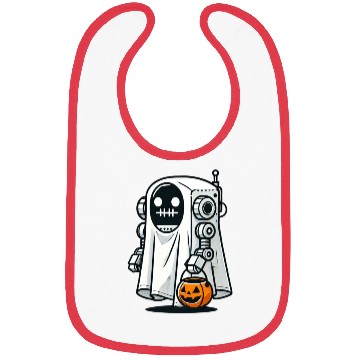 Discover funny halloween robot Bibs