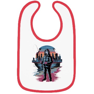 Discover Horror City Skyline Vaporwave Art Halloween Bibs