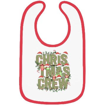 Discover Christmas Crew with Santa Hats and Candy Canes Bibs