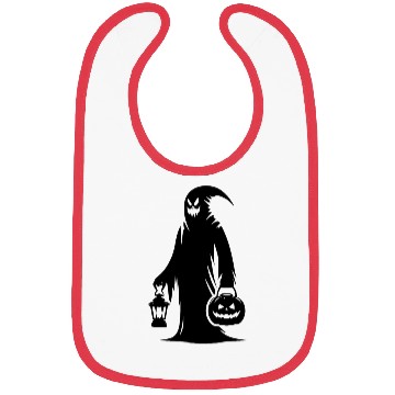 Discover Scary Funny Ghost Mask With Pumpkin Lantern Bibs