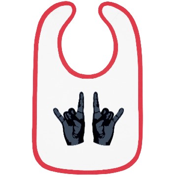 Discover Heavy Metal Fun Hard Rock Music Horns Hand Gesture Bibs