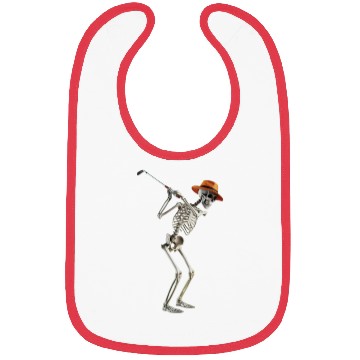 Discover funny skeleton running halloween golf Bibs