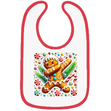 Discover Dabbing Gingerbread Cookie Christmas Fun Bibs