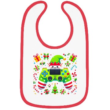 Discover Christmas Elf Themed Gaming Controller Fun Bibs