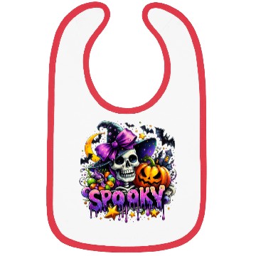 Discover Halloween Spooky Season Witch Skeleton Bibs