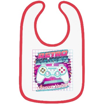 Discover Retro Gamer Forever Young 01 Bibs