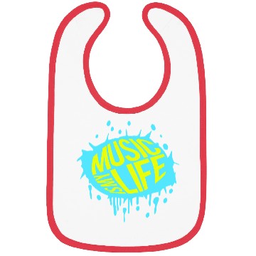 Discover Music is my Life Love Saying Graffiti Spray Drops Bibs