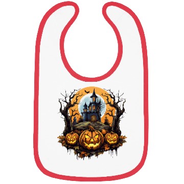 Discover Spooky Haunted House Halloween Witches Pumpkin Bibs