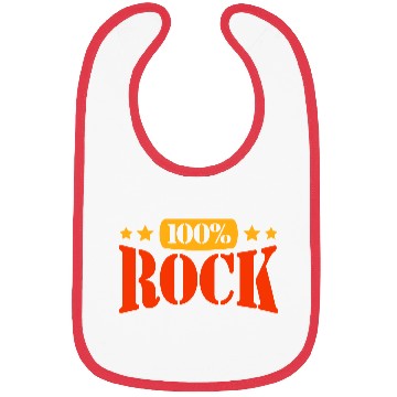 Discover 100 % Percent Rock Heavy Metal Music Text Logo Bibs