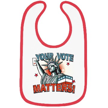 Discover Statue of Liberty & voting card -Your Vote Matters Bibs