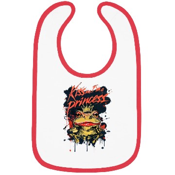 Discover Kiss Me I'm A Princess Funny Frog Toad Bibs