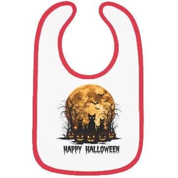 Discover Midnight Cats: Spooky Halloween Night Bibs