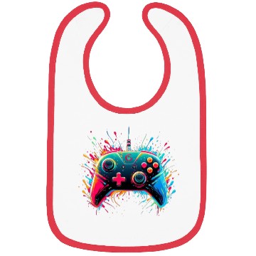 Discover Modern Gamepad Color Splash Gaming Design Bibs