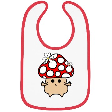 Discover Sassy Red Mushroom Pouting and Showing Middle Fing Bibs