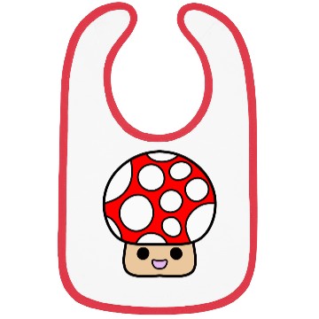 Discover Cute Red Mushroom Smiling Bibs