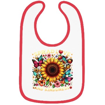 Discover Spread Love & Kindness Sunflower Design Bibs
