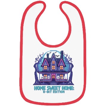 Discover 8 Bit Haunted House 01 Bibs