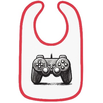 Discover Gamer Controller Cartoon Charcoal Gaming Art 3 Bibs