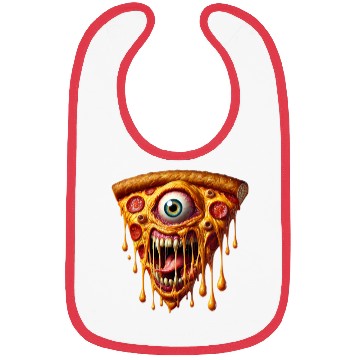 Discover Terrifying Monster Pizza Slice | Hyper-Realistic Bibs