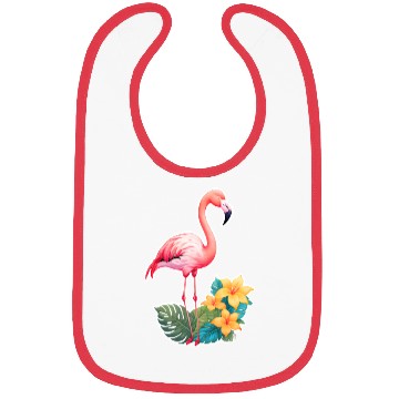 Discover Tropical Flamingo with Floral Elegance Bibs