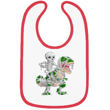 Discover Skeleton Riding Mummy Dinosaur T rex Halloween Bibs