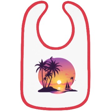 Discover Palm Trees at Sunset Beach Bibs