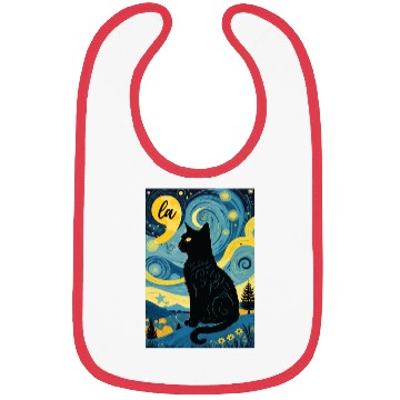 Discover Halloween Starry Night Black Cat Comma La Harris Bibs