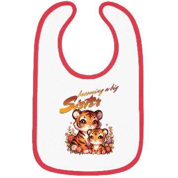 Discover Soon I'll Be A Big Sister Cute Tiger Bibs