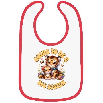 Discover Become A Big Sister Sweet Tiger Bibs
