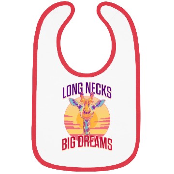 Discover Giraffe Long Necks, Big Dreams Bibs
