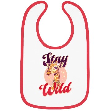 Discover Giraffe Stay Wild Bibs
