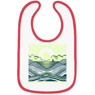 Discover Ocean Sunrise Retro Wave Sailing Bibs
