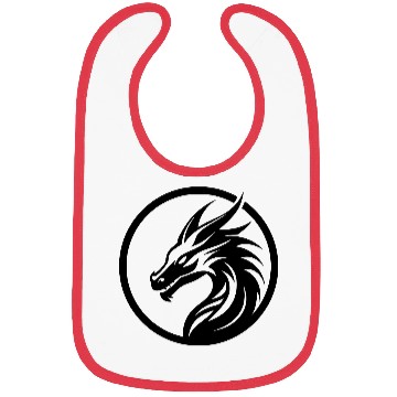 Discover Dragon head symbol or logo in a circle Bibs