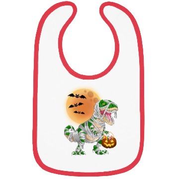 Discover Halloween Dinosaur Mummy T rex Pumpkin Moon Bibs