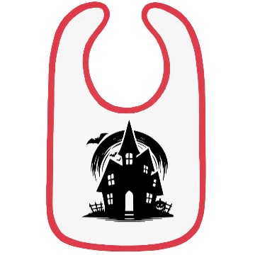 Discover Bat Full Moon Haunted House Halloween Tattoo Bibs