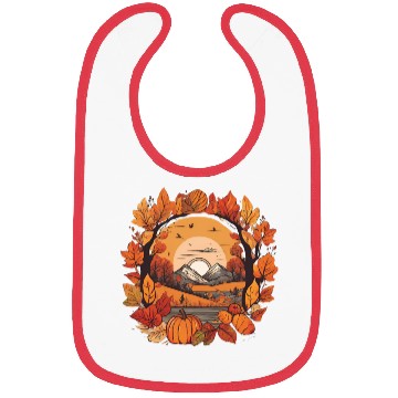 Discover Autumn leaves falling design Bibs