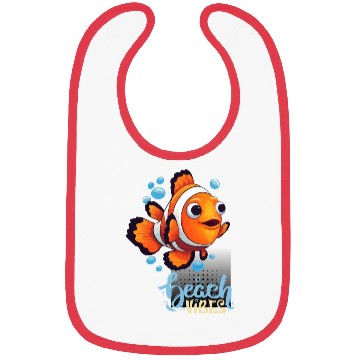 Discover Cream Blue Green Modern Skeleton Beach Bibs