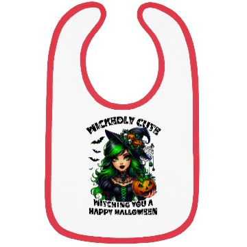 Discover Halloween Wicked Cute Green Witch Bibs